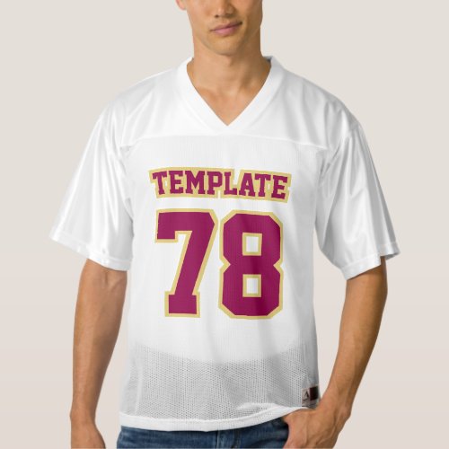 Front BURGUNDY OLD GOLD WHITE Mens Football Jersey