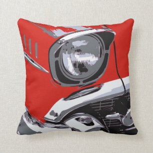 Front car color throw pillow
