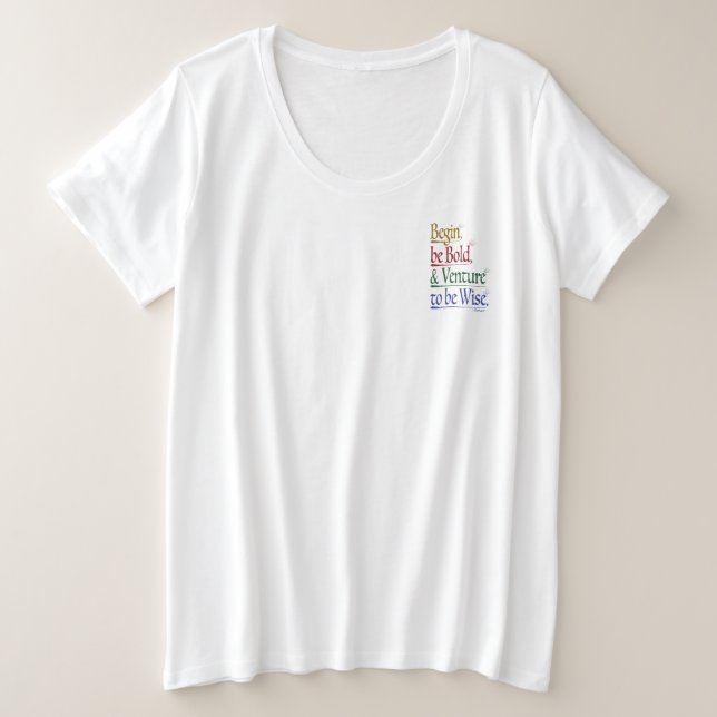 Front (corner)- Magical Horace Quote Plus Size Tee (Design Front)