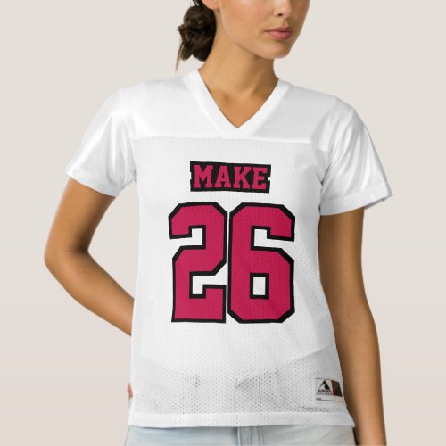 Front CRIMSON RED BLACK WHITE Womens Sports Jersey