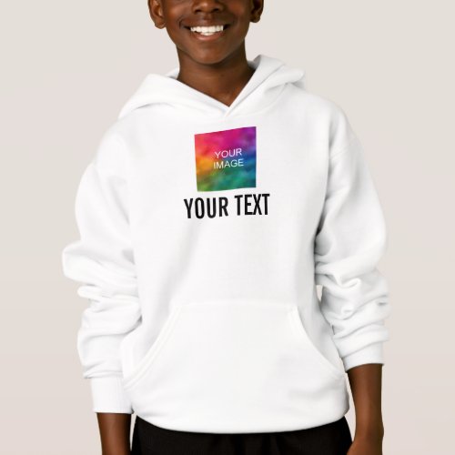 Front Design Add Image Text Here Template Kids Hoodie