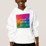 Front Design Add Image White Template Boys Kids Hoodie at Zazzle