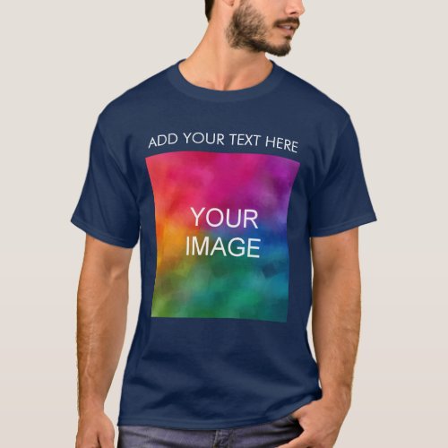 Front Design Add Your Text Image Logo Template Men T_Shirt