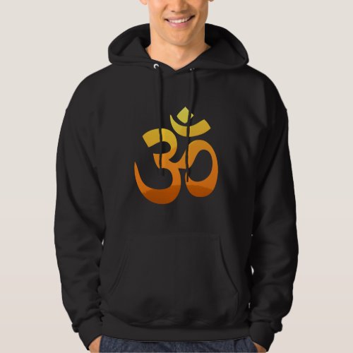 Front Design Om Mantra Symbol Yoga Asana Mens Hoodie
