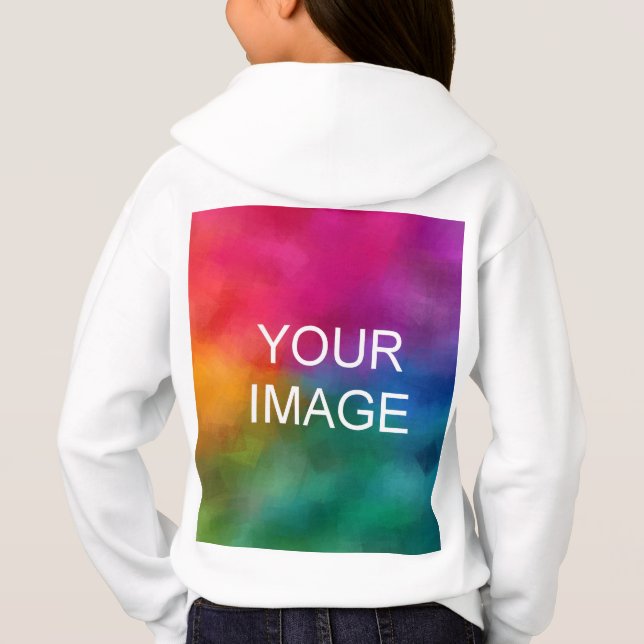 Front Design White Template Kids Clothing Girls Hoodie (Back)