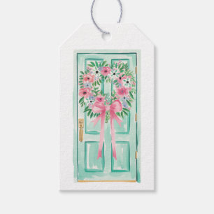 Front Door Gift Tags, New House Wreath Tags, Pink  Gift Tags