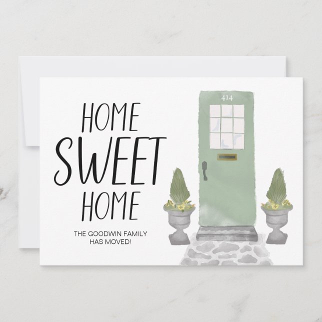 Front Door Home Sweet Home We've Moved  Announcement (Front)