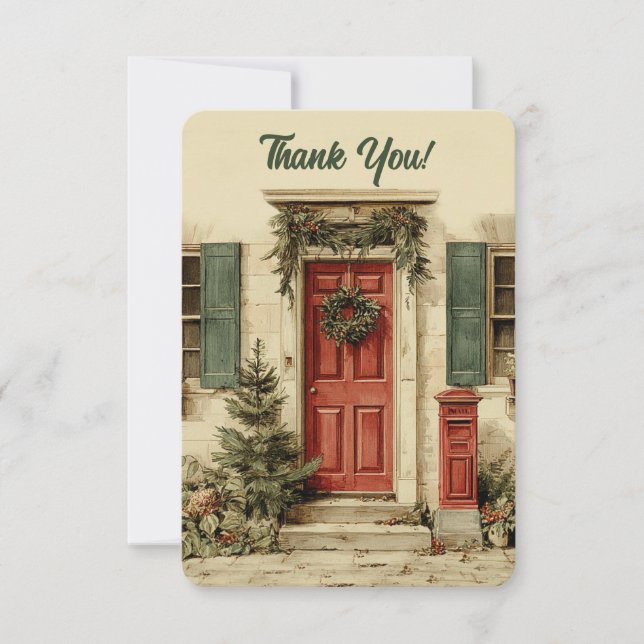 Front Door Mailbox Postal Carrier Thank You Card (Front)