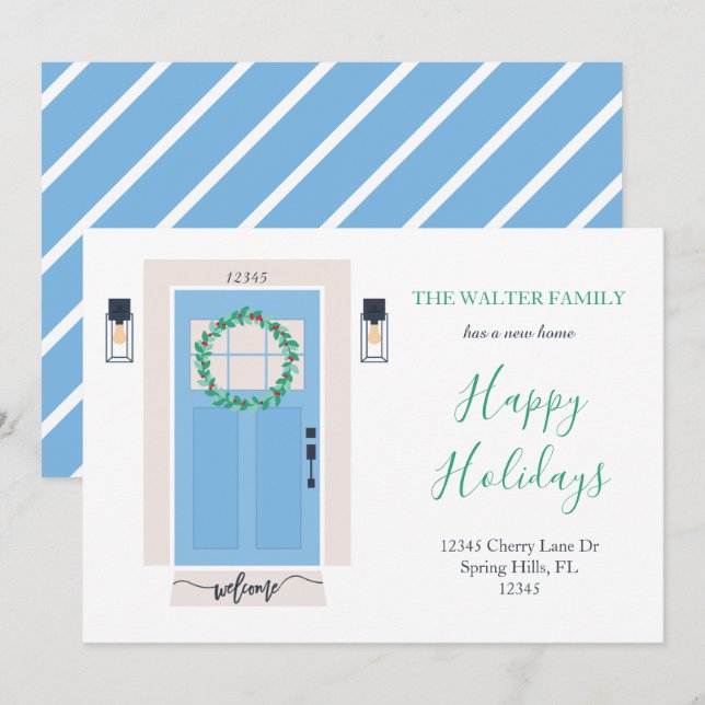 Front Door Moving Announcement Blue (Front/Back)