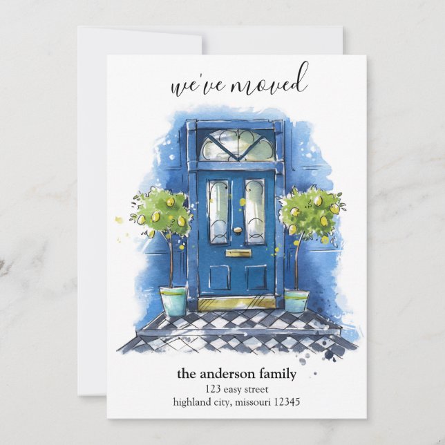 Front Door New Home, Our New Address Moving Announcement (Front)