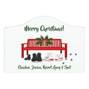 Front Door Porch Personalized Merry Christmas Sign