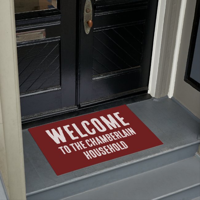 Front Door Welcome Doormat with Family Name