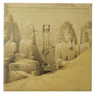 Front Elevation of the Great Temple of Aboo Simbel Ceramic Tile