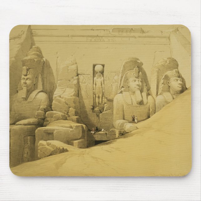Front Elevation of the Great Temple of Aboo Simbel Mouse Pad (Front)