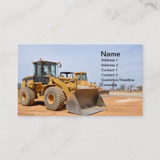 Customizable front end loader business card