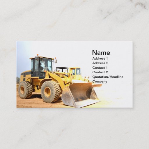Customizable front end loader business card