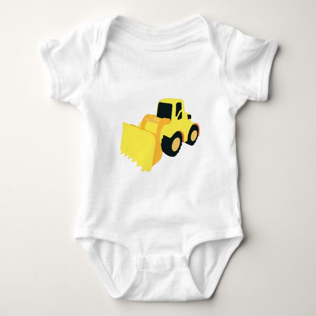 Front End Loader Construction Truck Baby Bodysuit (Front)