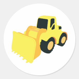 Front End Loader Construction Truck Classic Round Sticker
