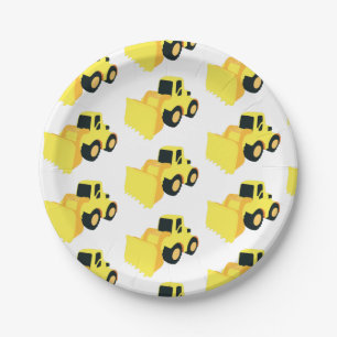 Front End Loader Construction Truck Paper Plates