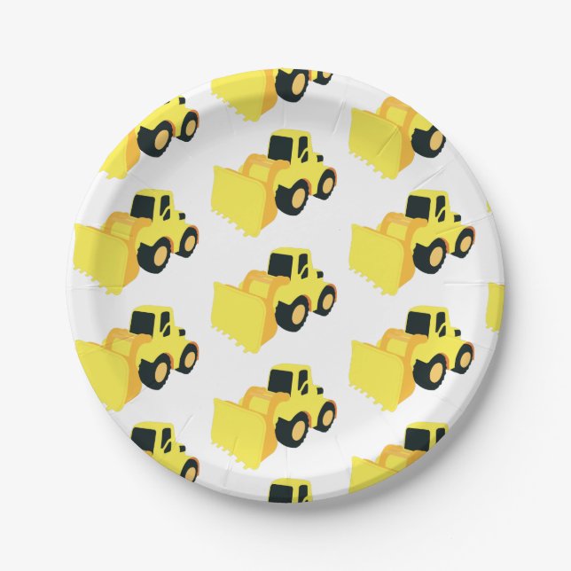 Front End Loader Construction Truck Paper Plates (Front)