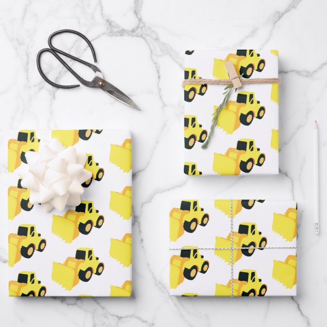 Front End Loader Construction Truck Wrapping Paper Sheets (Front)