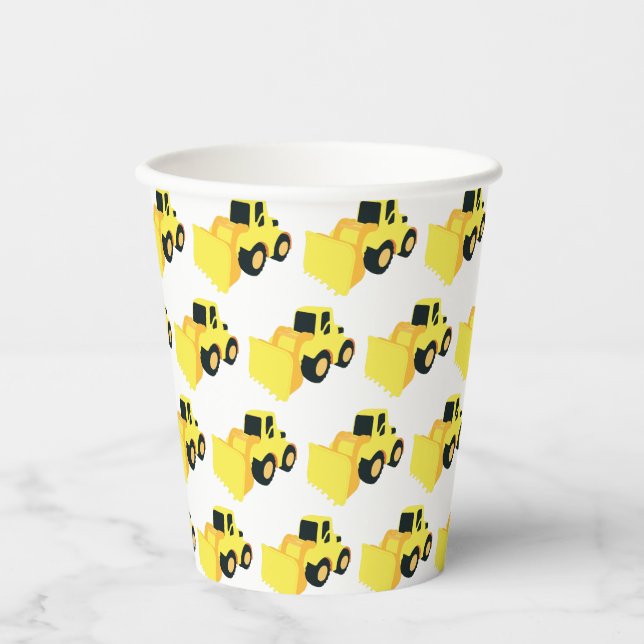 Front End Loader Construction Trucks Paper Cups (Front)