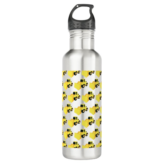 Front End Loader Construction Trucks Stainless Steel Water Bottle (Front)