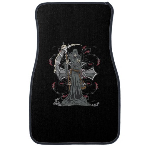 Front Floor Mats With Grim Reaper Awaits Cross