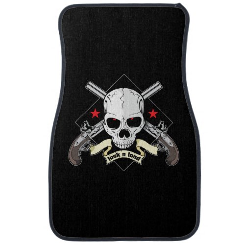 Front Floor Mats With Lock and Load Skull Pistols