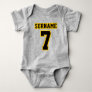 Front GRAY BLACK GOLD Crewneck Football Outfit Baby Bodysuit