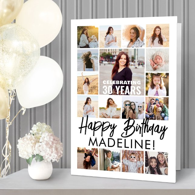 Front & Inside Photo Collage ANY Birthday Giant Card (Creator Uploaded)