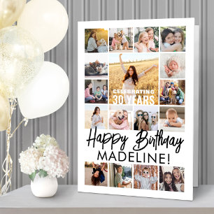 Front & Inside Photo Collage ANY Birthday Giant Card