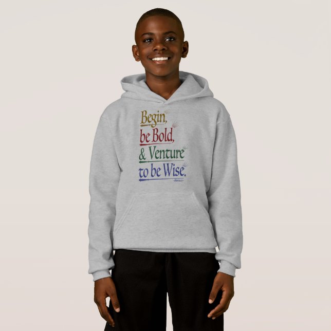 Front - Magical Horace Quote Kids Pullover Hoodie (Front Full)