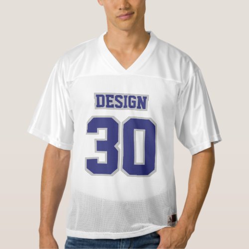 Front NAVY SILVER GRAY WHITE Mens Football Jersey