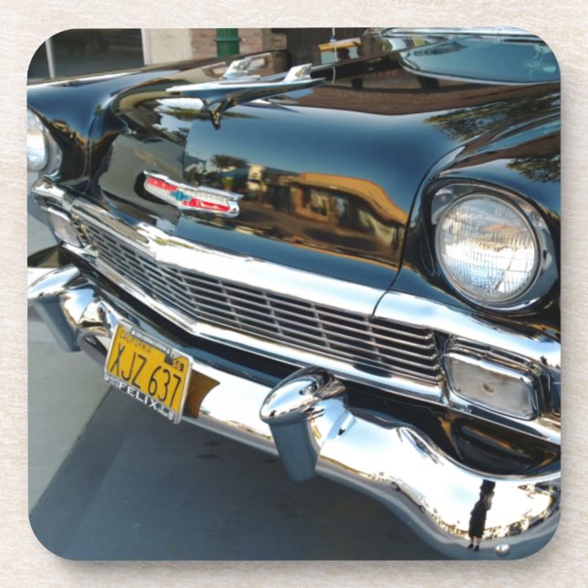 Front of a Classic 1956 Chevy Bel Air Hot Rod Drink Coaster (Front)