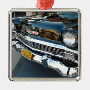 Front of a Classic 1956 Chevy Bel Air Hot Rod Metal Ornament