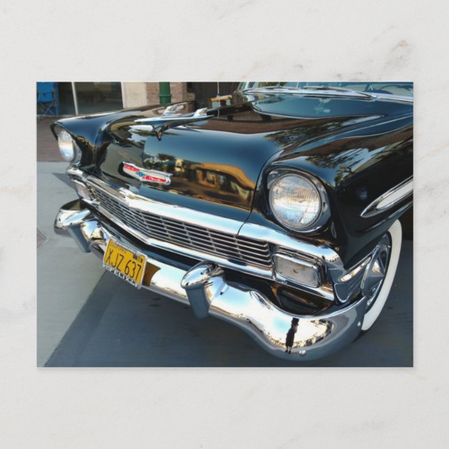 Front of a Classic 1956 Chevy Bel Air Hot Rod Postcard (Front)