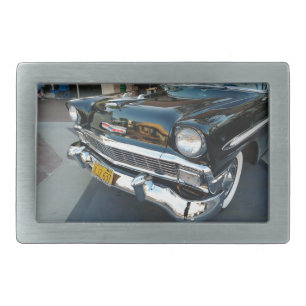 Front of a Classic 1956 Chevy Bel Air Hot Rod Rectangular Belt Buckle