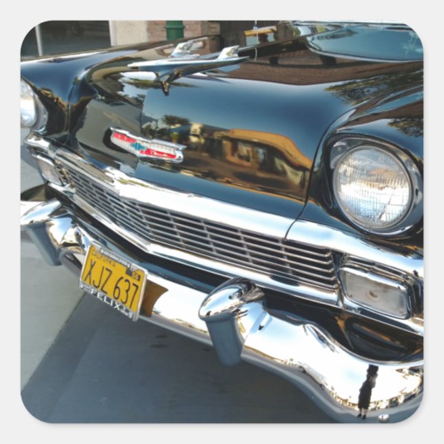Front of a Classic 1956 Chevy Bel Air Hot Rod Square Sticker (Front)