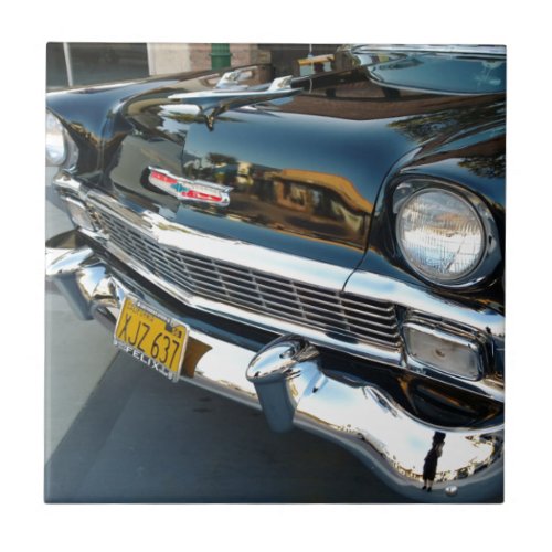 Front of a Classic 1956 Chevy Bel Air Hot Rod Tile