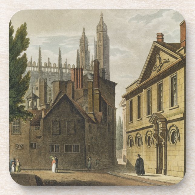 Front of Trinity Hall, Cambridge, from 'The Histor Drink Coaster (Front)