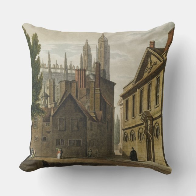 Front of Trinity Hall, Cambridge, from 'The Histor Throw Pillow (Front)