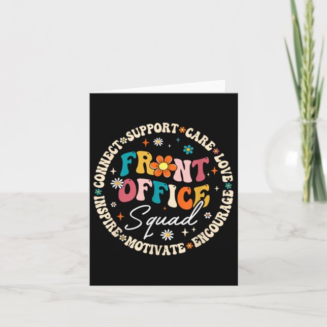 Front Office Squad Back To School Happy First Day  Card (Front)