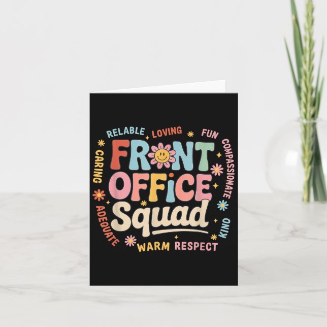 Front Office Squad Colorful Team Appreciation Quot Card (Front)