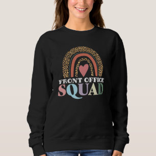 Front Office Squad Leopard Rainbow Back To School Sweatshirt