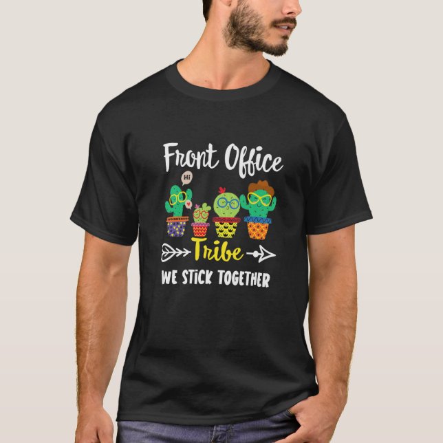 Front Office Tribe, Funny Cactus Crew Front Office T-Shirt (Front)