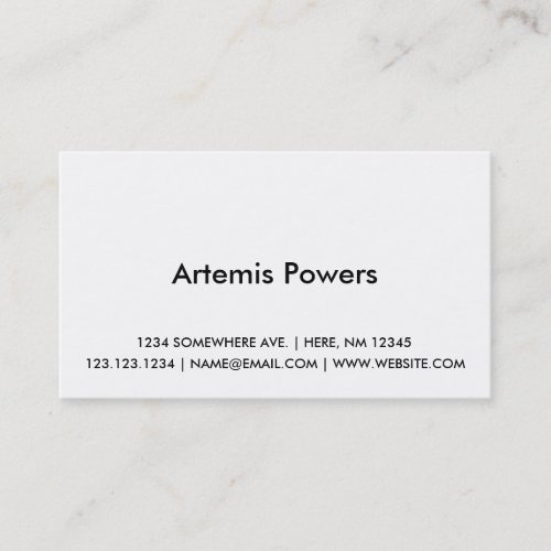 Front only simple business card design