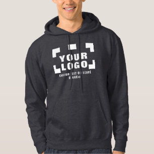 Front +optional Back, Business logo Dark gray Hoodie