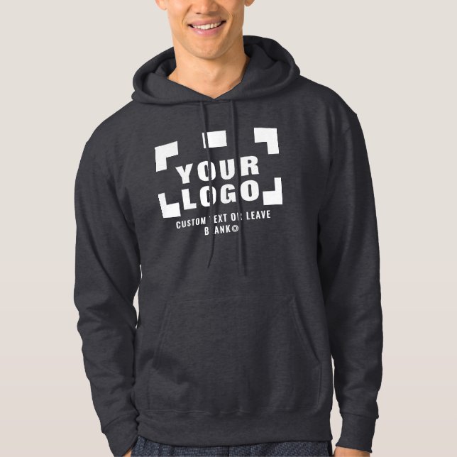 Front +optional Back, Business logo Dark gray Hoodie (Front)