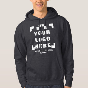 Front +optional Back, Business logo Dark gray Hoodie